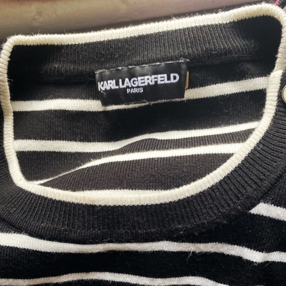 Karl Lagerfeld Breton style T shirt size M/L - Picture 4 of 6